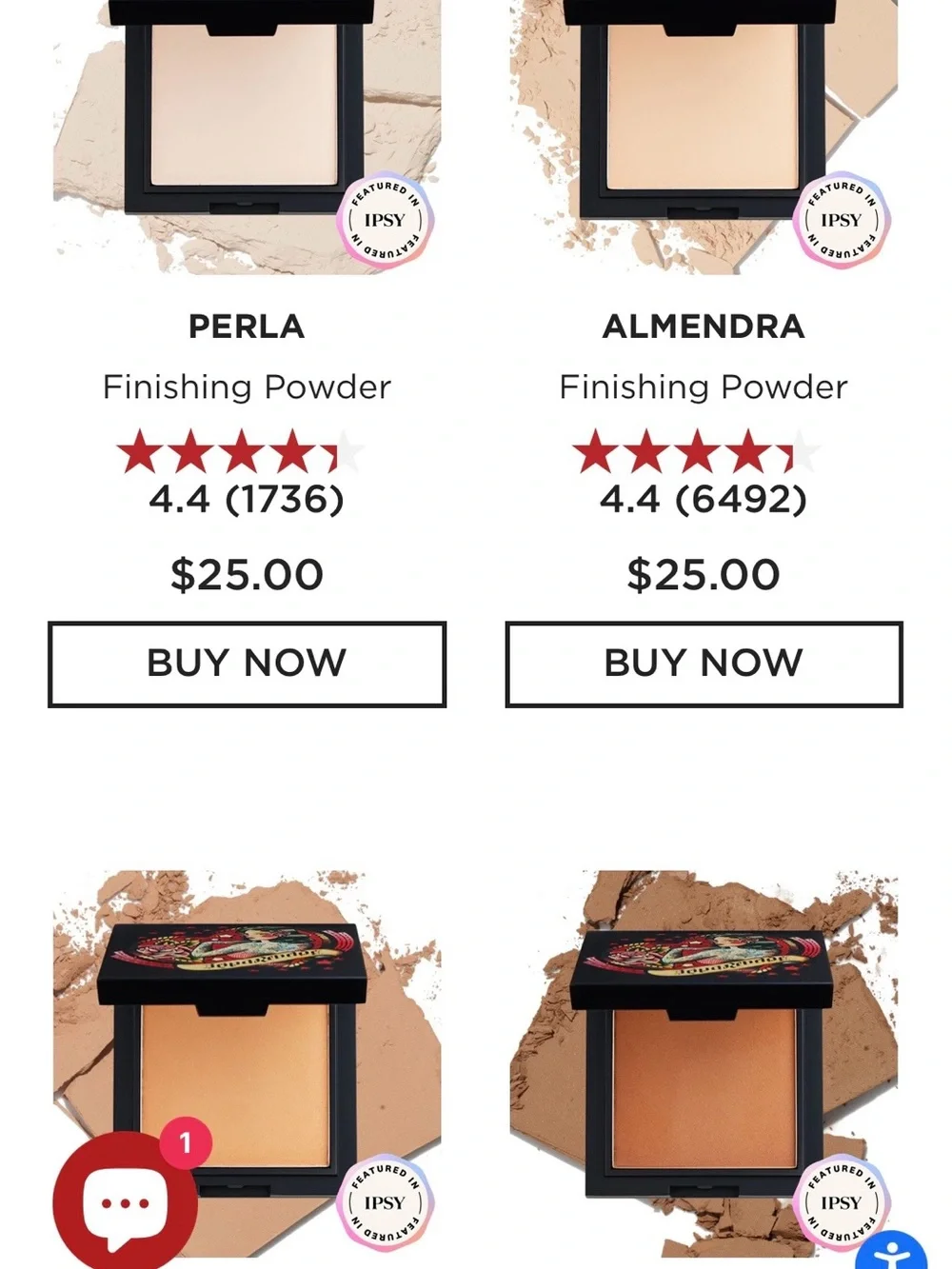 NIB Reina Rebelde On Your Face Finishing Powder Duo in Almendra